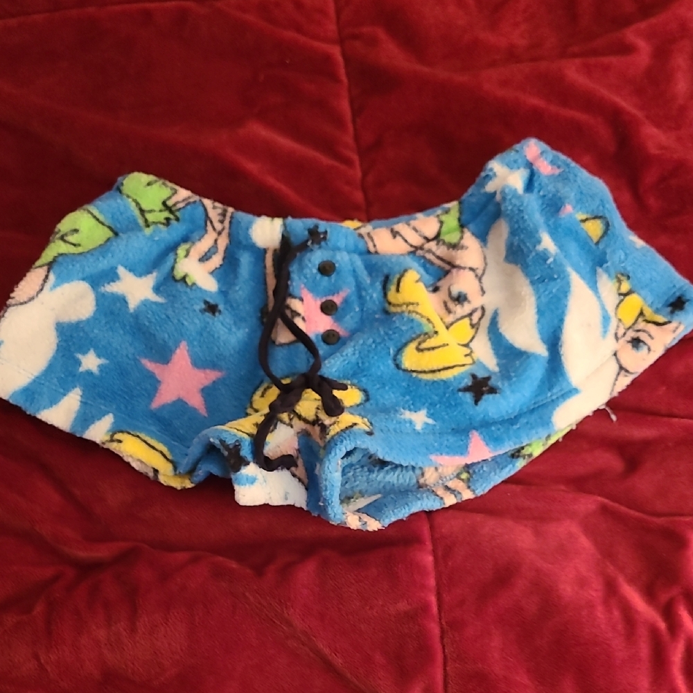 Disney Blue Fleece Shorts with Tinkerbell